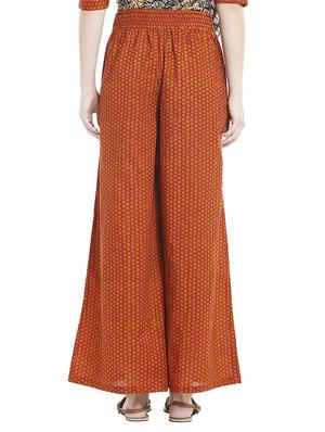 rust dots cotton printed palazzo - 15017332 - Standard Image - 3