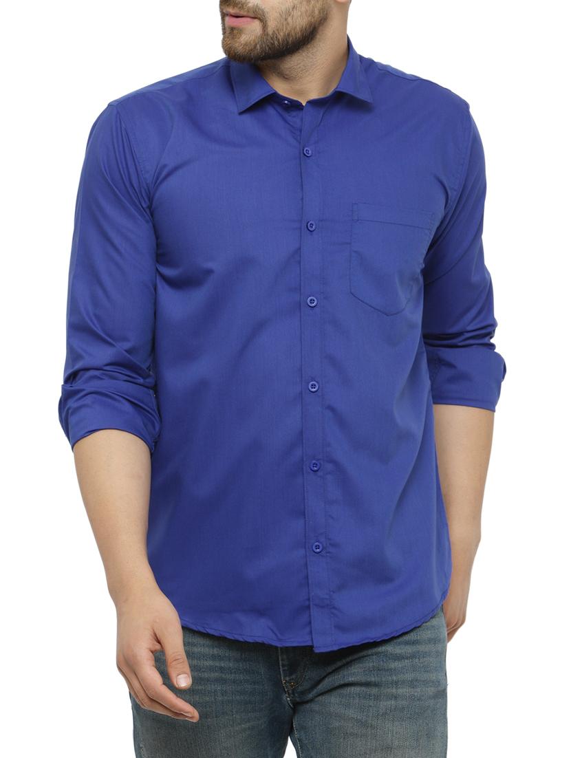 dark blue cotton casual shirt - 15017337 - Zoom Image - 1