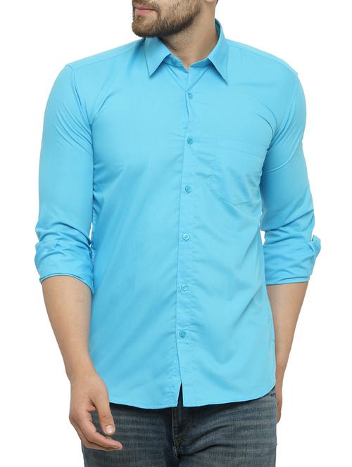 light blue cotton casual shirt - 15017338 - Standard Image - 1