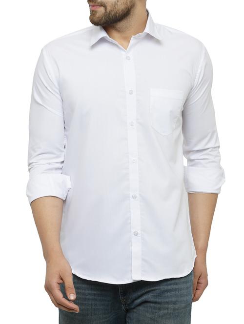 white cotton casual shirt - 15017339 - Standard Image - 1