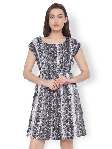 grey animal print a-line dress - 15017379 - Very Small Image - 1
