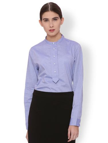 blue solid cotton top - 15017390 - Very Small Image - 1
