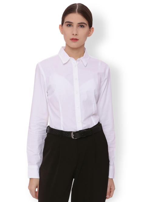 solid white cotton shirt - 15017398 - Very Small Image - 1