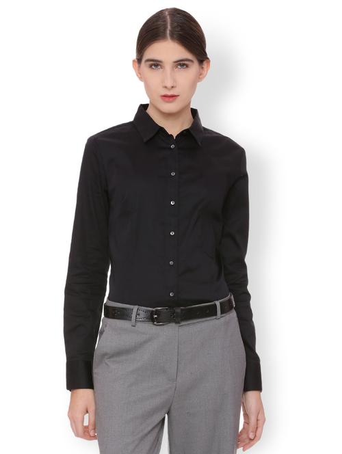 black cotton solid shirt - 15017401 - Very Small Image - 1
