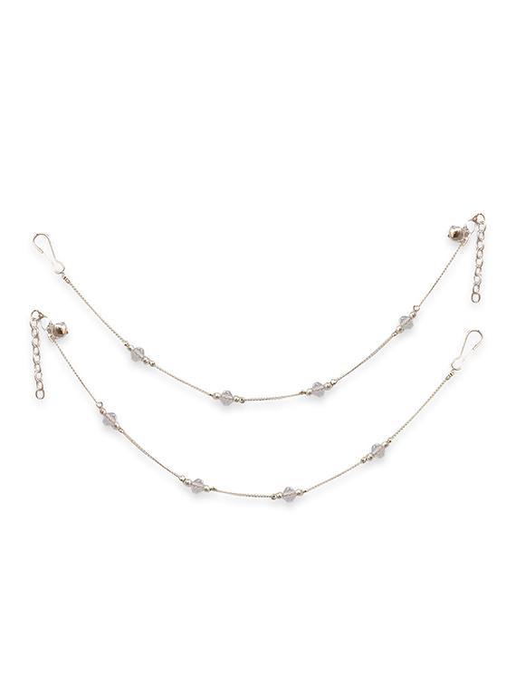 silver metal anklets and payal - 15017449 - Zoom Image - 1