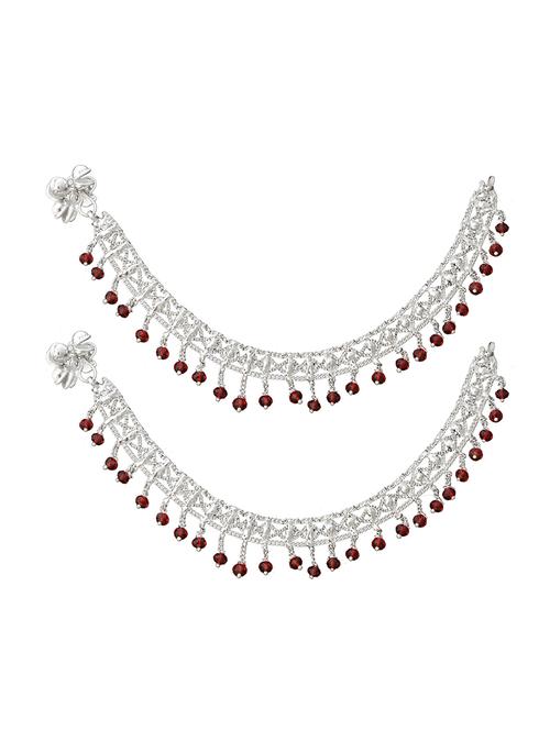 silver metal anklets and payal - 15017486 - Standard Image - 1