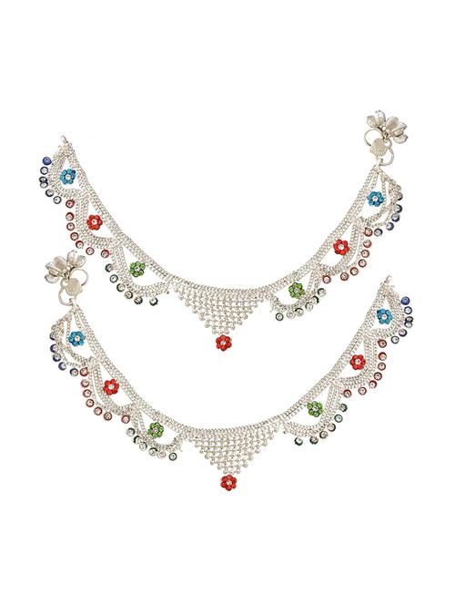 silver metal anklets and payal - 15017489 - Standard Image - 1