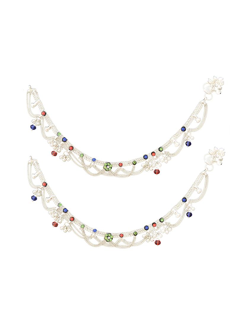 silver metal anklets and payal - 15017491 - Zoom Image - 1