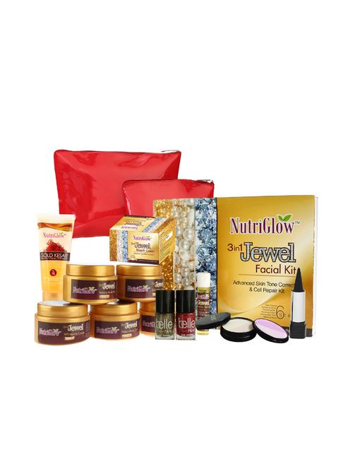 3 in 1 Jewel Facial Kit (250+10)g with Bleach and Makeup - 15017971 - Standard Image - 1