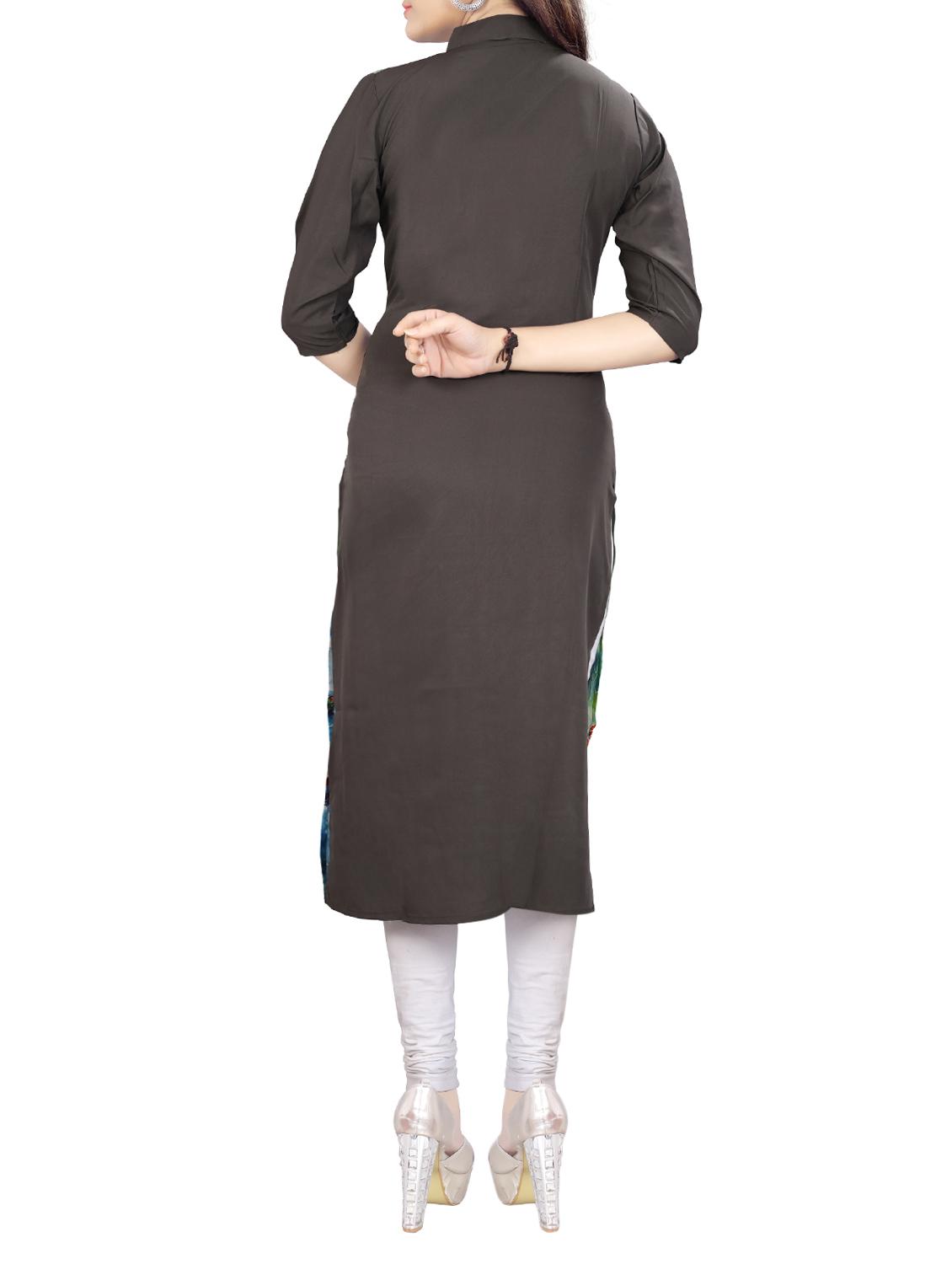 printed straight kurta - 15018021 - Zoom Image - 3