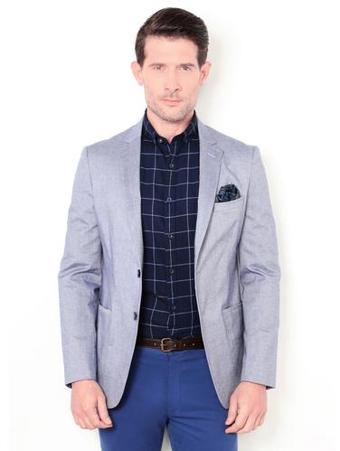 blue cotton casual blazer - 15018198 - Very Small Image - 1