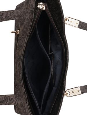 brown leatherette regular handbag - 15018543 - Standard Image - 3