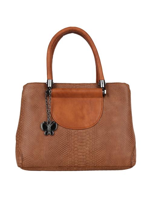brown leatherette regular handbag - 15018549 - Standard Image - 1