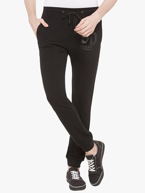 black cotton blend joggers - 15018641 - Very Small Image - 1