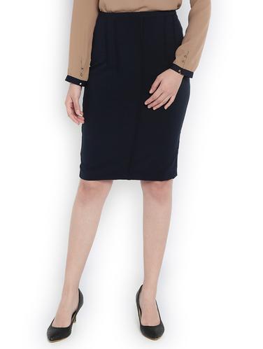 navy blue solid pencil skirt - 15018657 - Very Small Image - 1