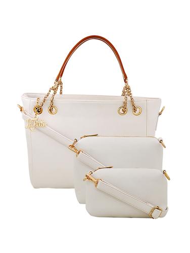 white leatherette handbag - 15018721 - Very Small Image - 1