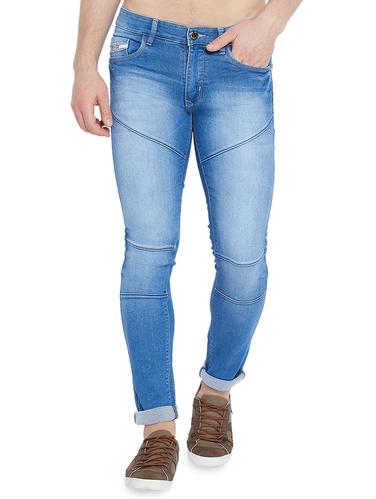 blue cotton biker denim - 15018991 - Very Small Image - 1