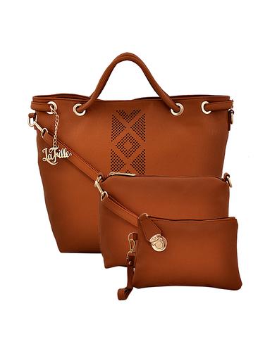 tan leatherette handbag - 15019028 - Very Small Image - 1