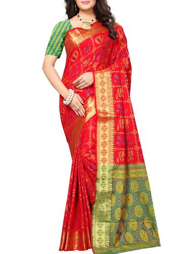 Conversational woven saree with blouse - 15019250 - Very Small Image - 1