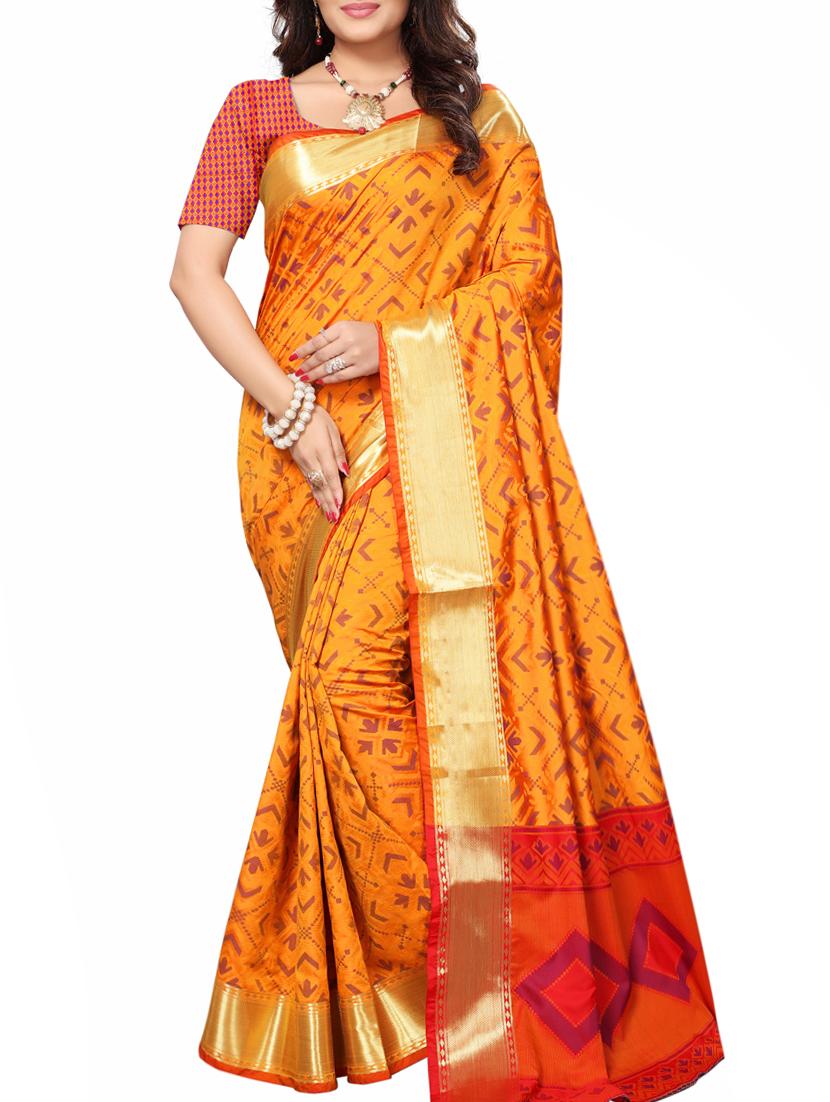 Zari woven saree with blouse - 15019252 - Zoom Image - 1