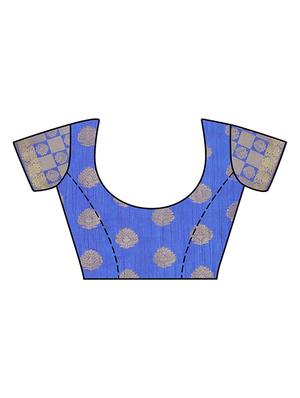 blue art silk kanjivaram saree with blouse - 15019293 - Standard Image - 3