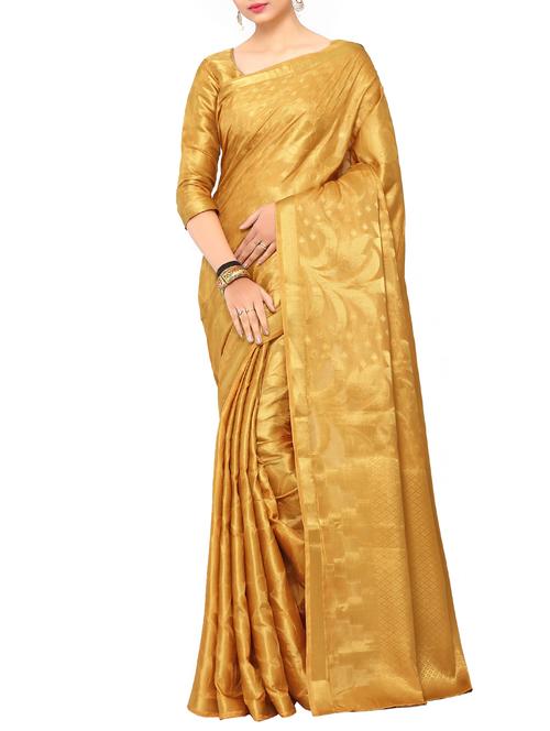 beige art silk kanjivaram saree with blouse - 15019295 - Standard Image - 1