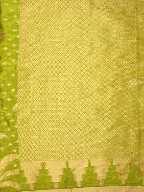 green art silk kanjivaram saree with blouse - 15019297 - Zoom Image - 4