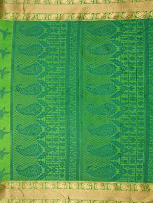 green art silk woven saree with blouse - 15019310 - Standard Image - 4
