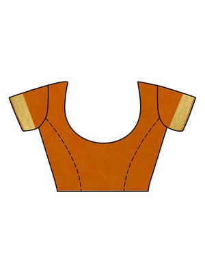 orange chiffon woven saree with blouse - 15019316 - Standard Image - 3