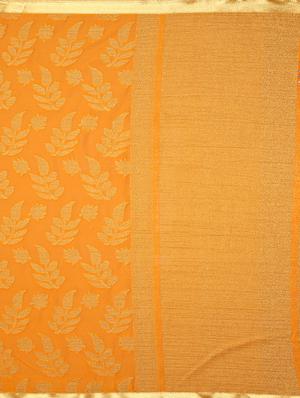 orange chiffon woven saree with blouse - 15019316 - Standard Image - 4