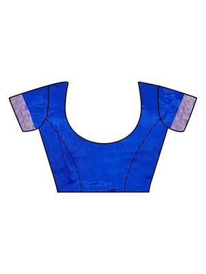 blue art silk woven saree with blouse - 15019329 - Standard Image - 3