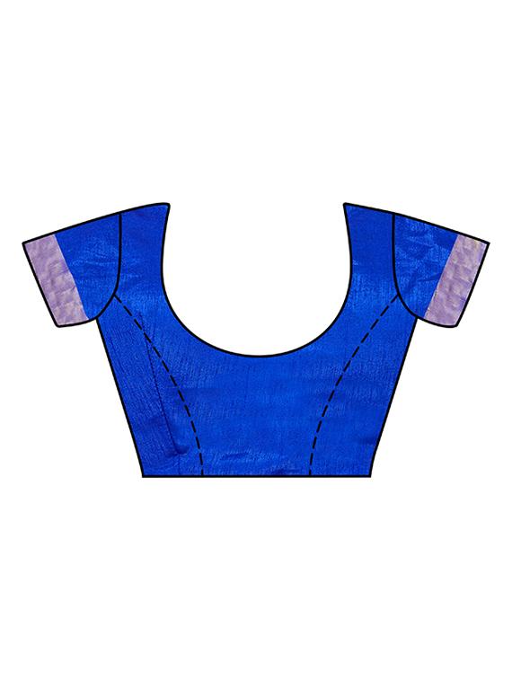 blue art silk woven saree with blouse - 15019329 - Zoom Image - 3