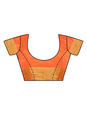 peach art silk woven saree with blouse - 15019337 - Standard Image - 3