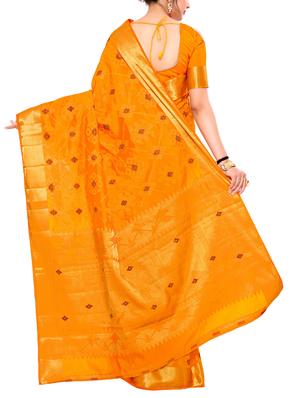 gold zari pallu patola saree with blouse - 15019342 - Standard Image - 2