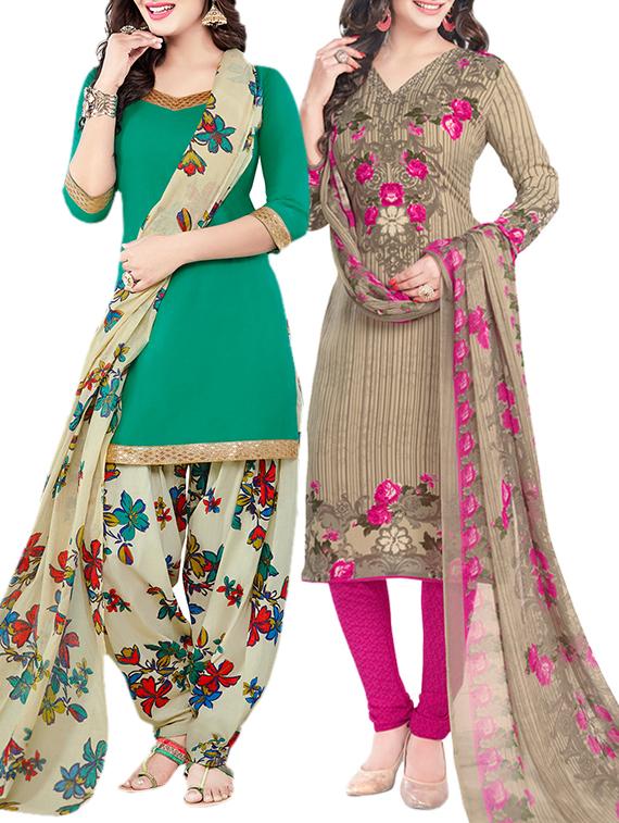 brown synthetic suit combos unstitched - 15019537 - Zoom Image - 1