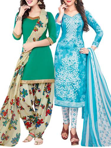 green synthetic suit combos unstitched - 15019539 - Very Small Image - 1