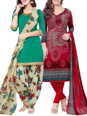 multi synthetic suit combos unstitched - 15019541 - Standard Image - 1