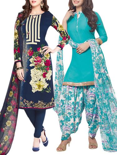 blue synthetic suit combos unstitched - 15019561 - Very Small Image - 1