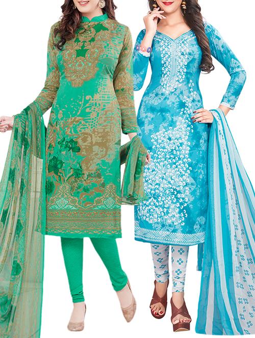 blue synthetic suit combos unstitched - 15019568 - Standard Image - 1