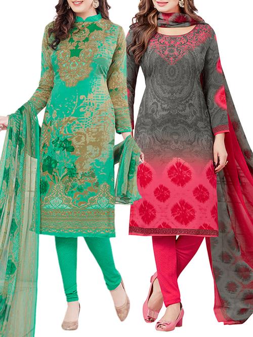 grey synthetic suit combos unstitched - 15019571 - Standard Image - 1