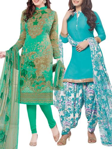 blue synthetic suit combos unstitched - 15019576 - Very Small Image - 1