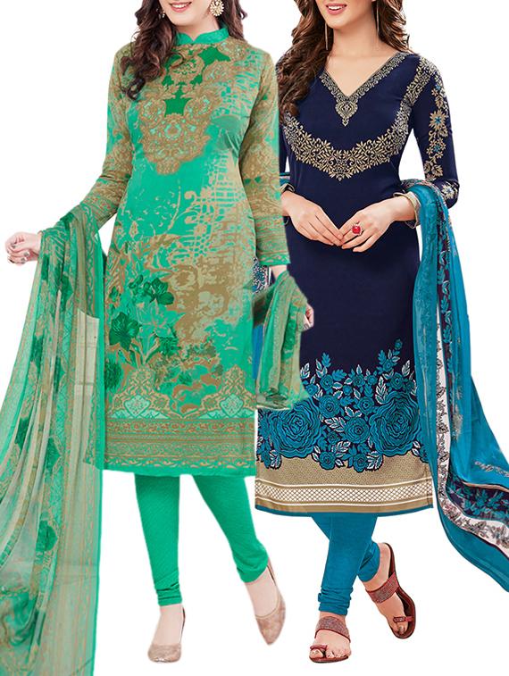 printed un-stitched suit combo - 15019577 - Zoom Image - 1