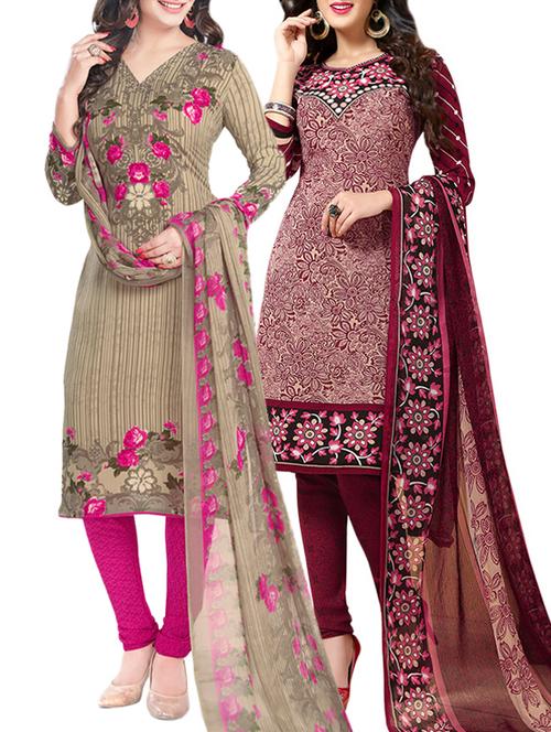 brown synthetic suit combos unstitched - 15019579 - Standard Image - 1