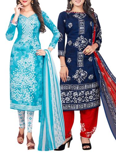 blue synthetic suit combos unstitched - 15019598 - Very Small Image - 1
