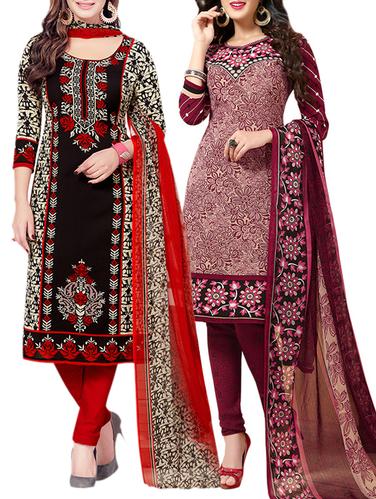 red synthetic suit combos unstitched - 15019606 - Very Small Image - 1