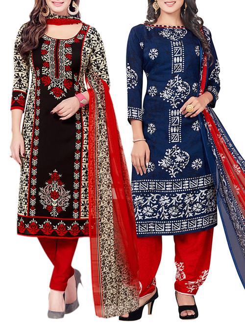 blue synthetic suit combos unstitched - 15019607 - Very Small Image - 1