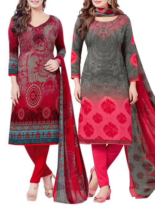 grey synthetic suit combos unstitched - 15019622 - Standard Image - 1