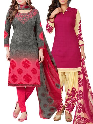 multi synthetic suit combos unstitched - 15019626 - Very Small Image - 1