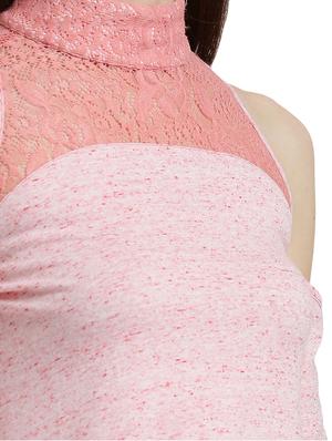 pink solid cotton cold shoulder top - 15019693 - Standard Image - 4
