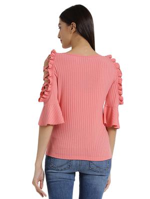 pink solid viscose ribbed top - 15019698 - Standard Image - 3
